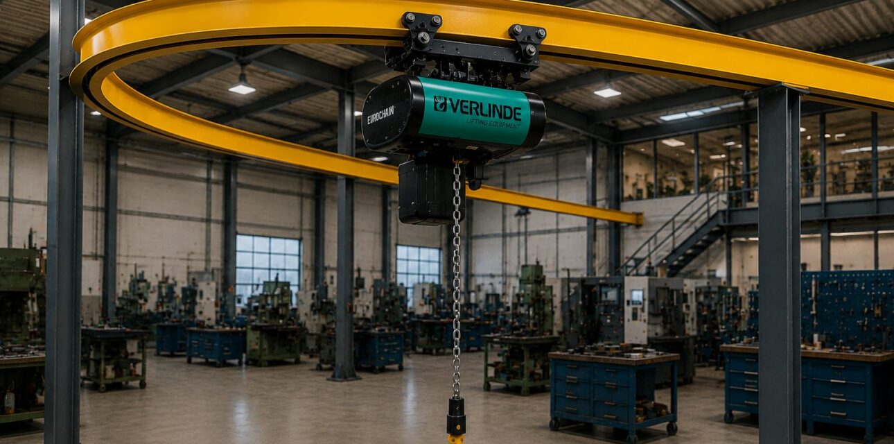 monorail crane system with Verlinde chain hoist for fixed path lifting