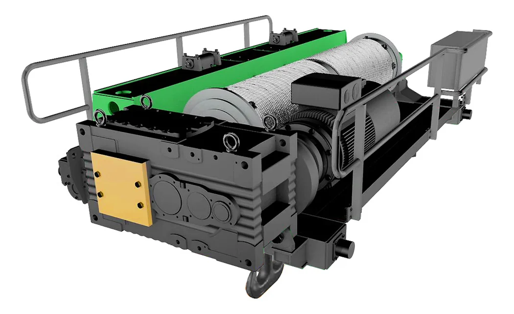 Eurocrane EW winch for heavy duty overhead and gantry cranes