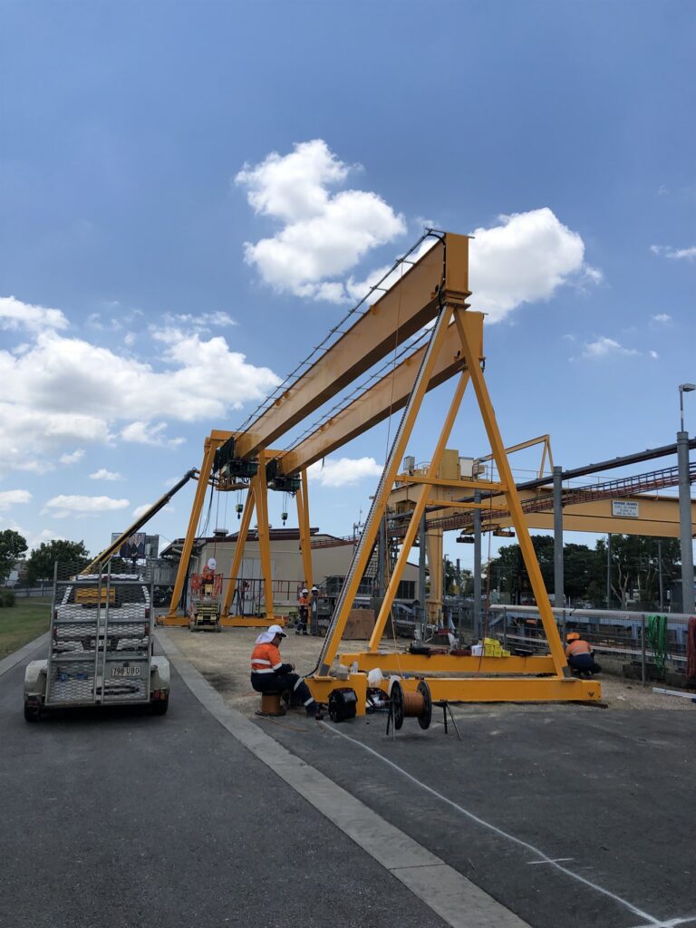 National Crane Solutions portal crane leg installation in progress